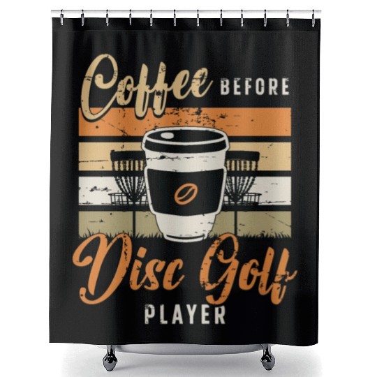Disc Golf Player Coffee Disc Golfer Coffee Lover Shower Curtains