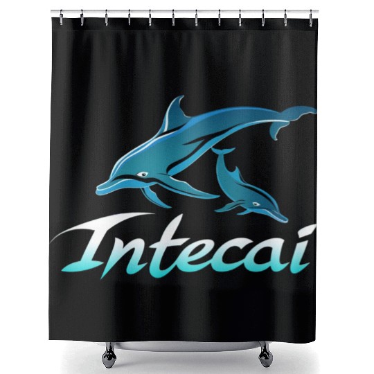 Serenity Swimmers: Intecai’s Ocean,Dolphin Dance Shower Curtains