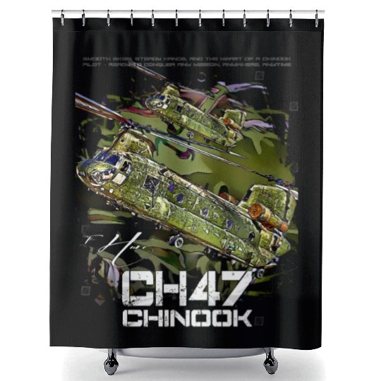 CH-47 Chinook helicopter Shower Curtains