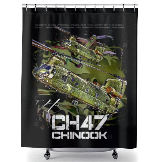 CH-47 Chinook helicopter Shower Curtains