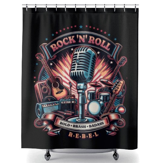 [PHUONG store] - Rock Roll Rebel Shower Curtains