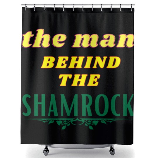Man Behind The Shamrock Shower Curtains St Patricks Day.