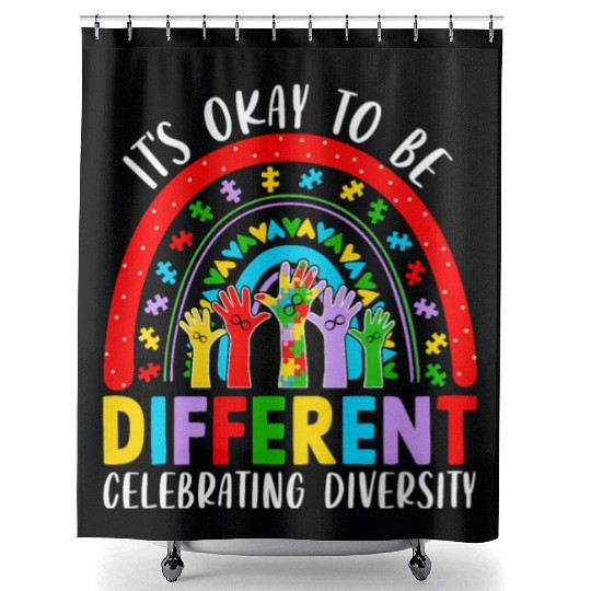 It S Okay To Be Different Embrace Neurodiversity Shower Curtains
