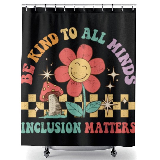 Be Kinds Minds Inclusion Sped Teacher Autism Shower Curtains