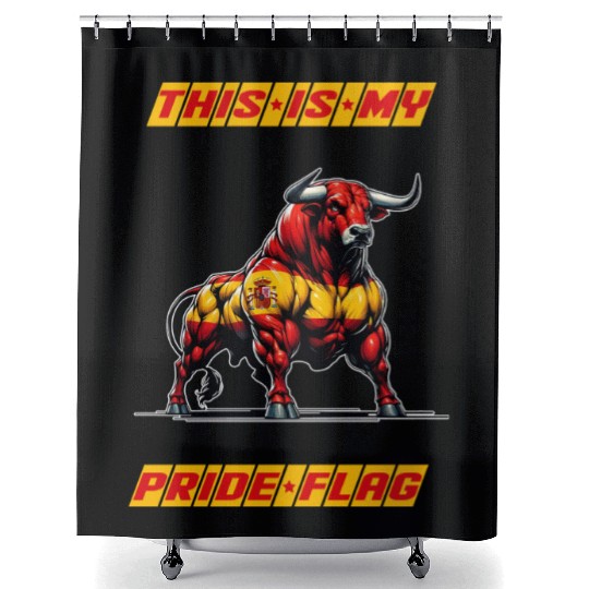 This is my pride flag Spain Shower Curtains