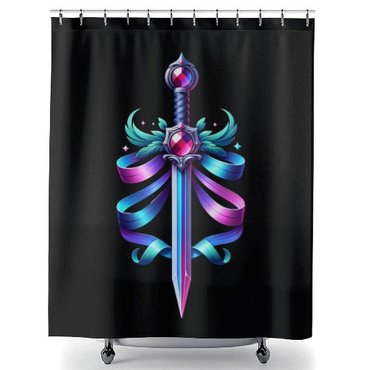 Colorful Crystal Sword Shower Curtains