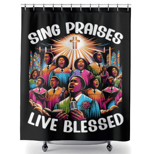 Gospel Music Religious Bible Scripture Christian Shower Curtains