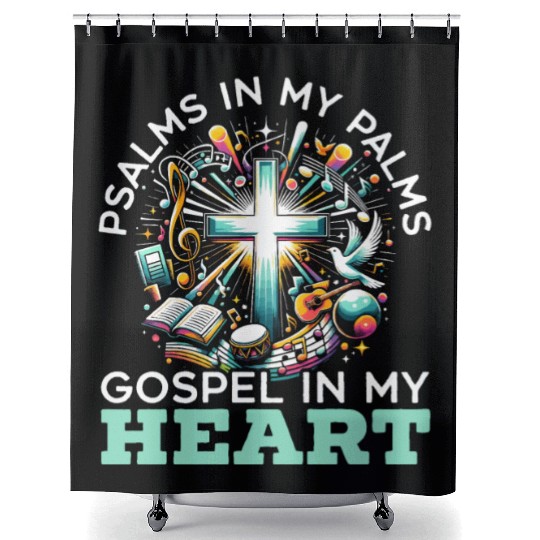 Gospel Music Religious Bible Scripture Christian Shower Curtains