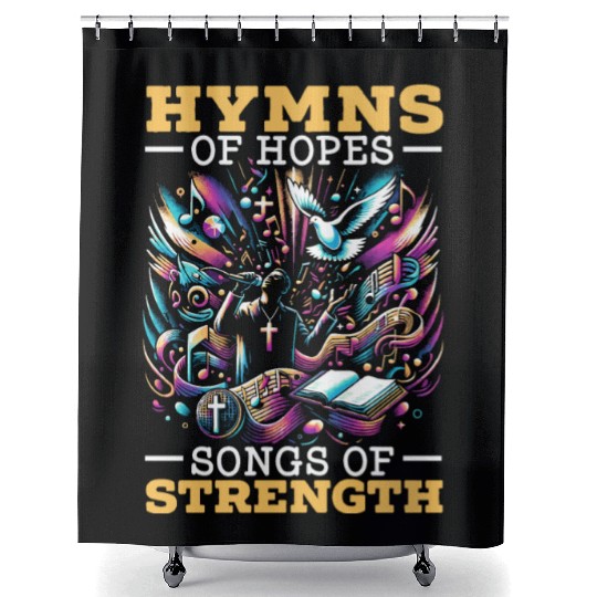 Gospel Music Religious Bible Scripture Christian Shower Curtains