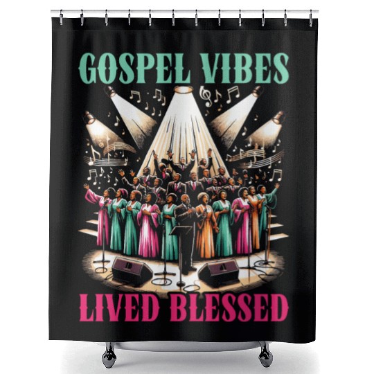 Gospel Music Religious Bible Scripture Christian Shower Curtains