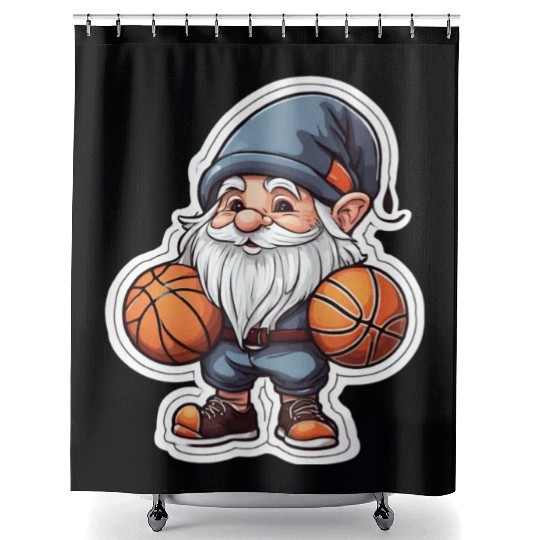 Gnome Basketball Shower Curtains