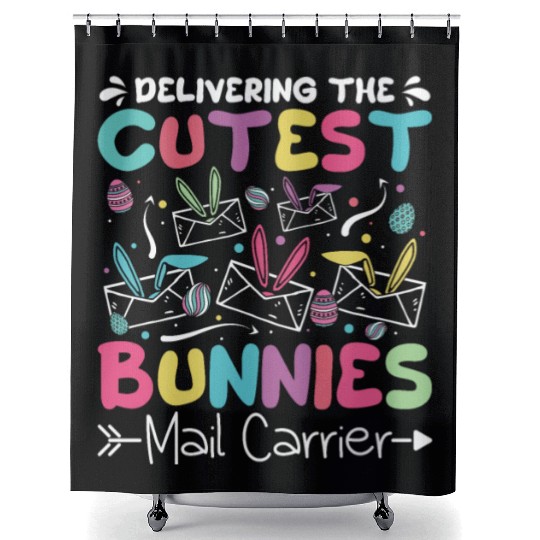 Delivering The Cutest Bunnies Easter Mail Carrier Shower Curtains