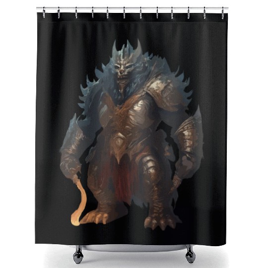 Threatening Ork Warriors In Armor Fantasy Graphics Shower Curtains