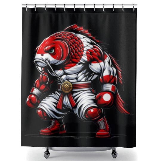Koi fish national flag of Japan Shower Curtains