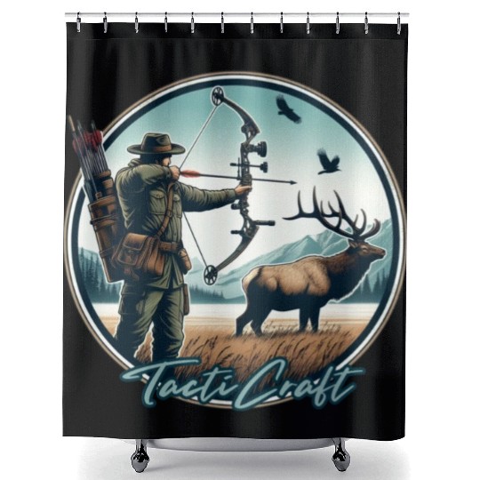 TactiCraft Elk Bow Hunter Shower Curtains
