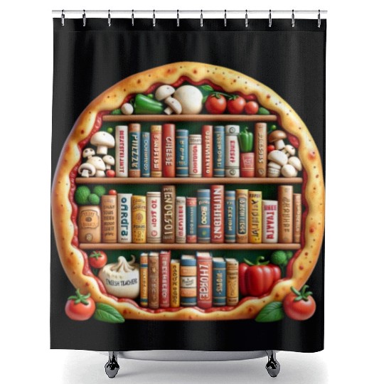 Pizza Words English Teacher Literature Shower Curtains