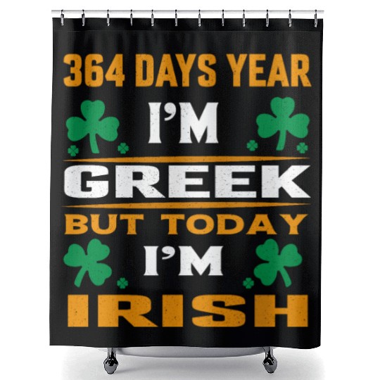 Greek Today, Irish St. Paddy's Shower Curtains