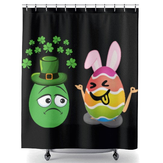 Easter Meets St. Patrick's A Festive Holiday Fusio Shower Curtains