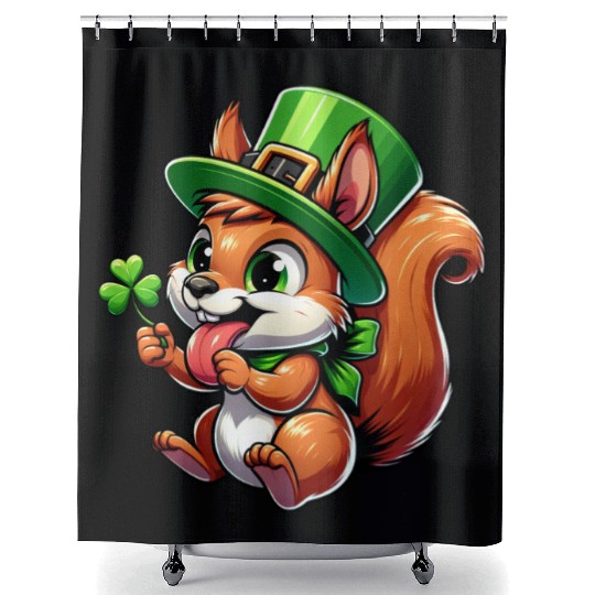 St. Patrick's Cheeky Squirrel Shower Curtains