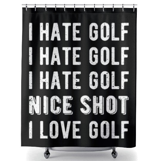 Funny Golfer - I Hate Golf II Shower Curtains