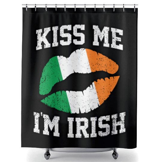 KISS ME IM IRISH ST PATRICKS DAY Shower Curtains