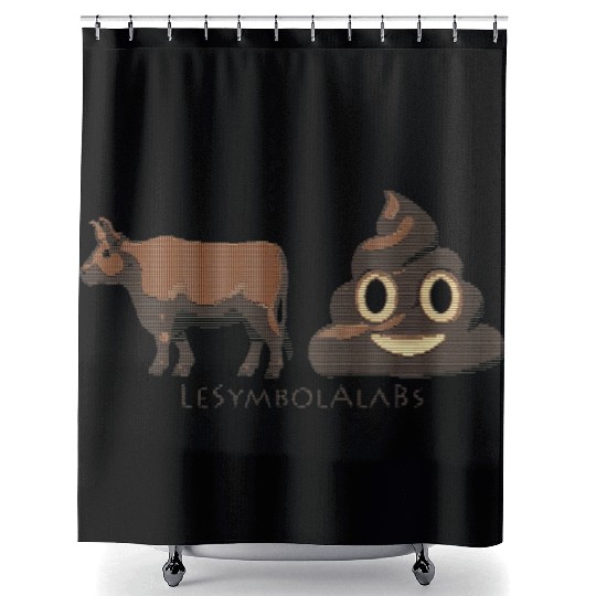 Le Brown On White Symbol Ala Bs Shower Curtains