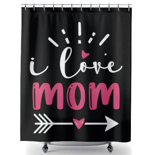 I LOVE MOM Shower Curtains