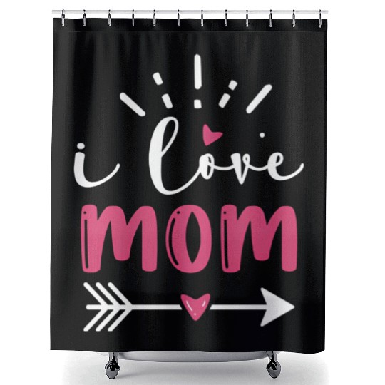 I LOVE MOM Shower Curtains