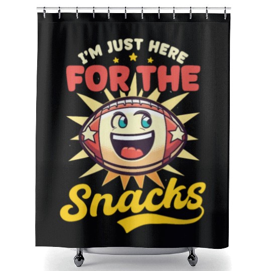 Football Lover Here For The Snacks Shower Curtains