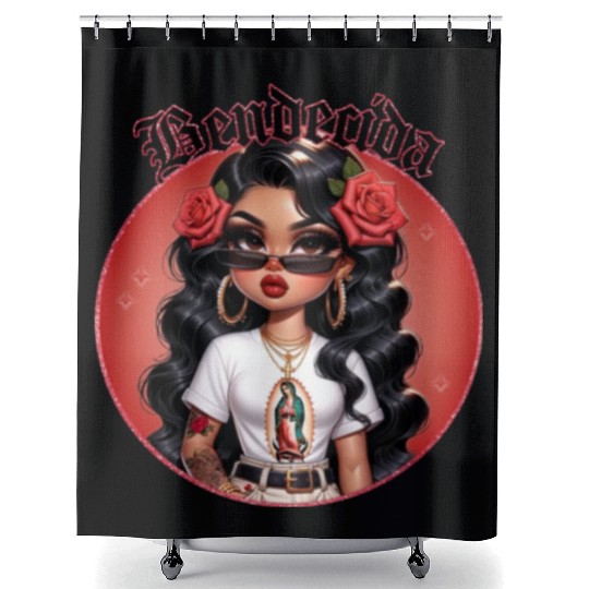 Blessed in Spanish Bendecida Catholic Gift Shower Curtains