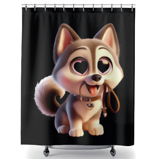 Charming Puppy Love Shower Curtains