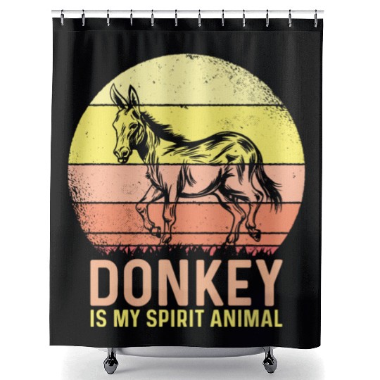 Vintage Donkey Farmer Shower Curtains