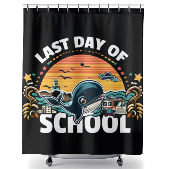 Last Day Of School Teacher Student Shower Curtains