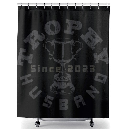 Trophy Husband 2023 Gray Shower Curtains