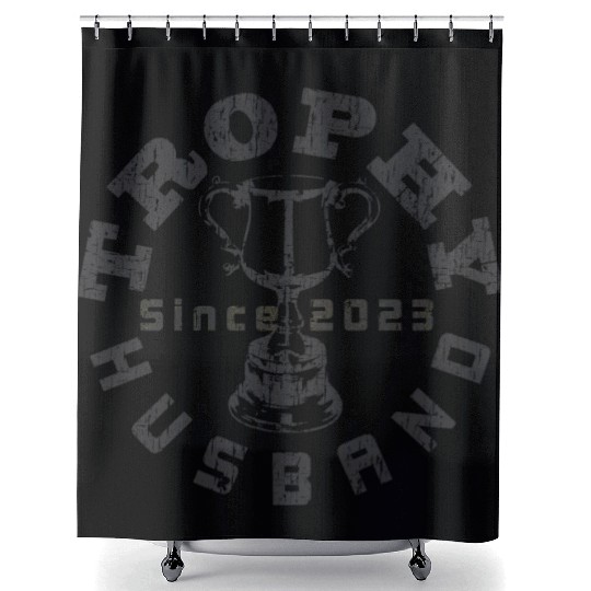 Trophy Husband 2023 Gray Shower Curtains