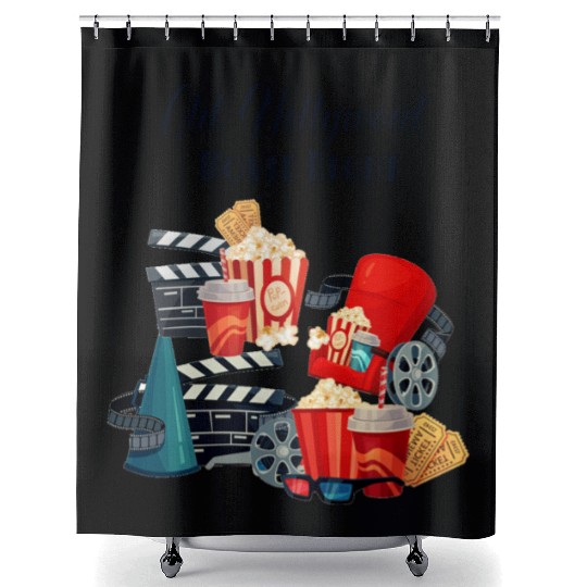 Popcorn Vintage Movie Night Shower Curtains