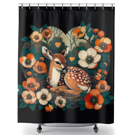 Spring Fawn Shower Curtains