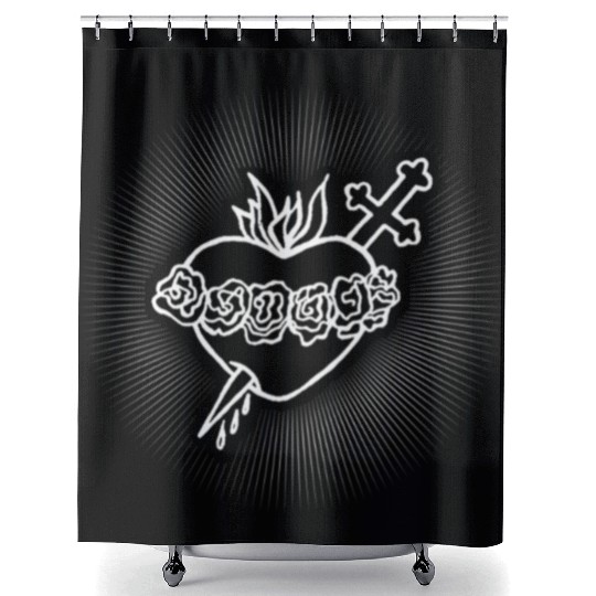 Roman Catholic Immaculate Heart Design Shower Curtains
