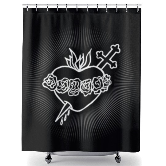 Roman Catholic Immaculate Heart Design Shower Curtains