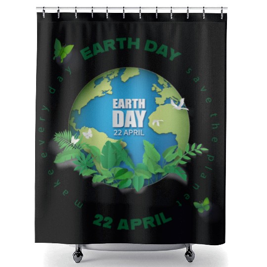 Earth day 22 april Shower Curtains