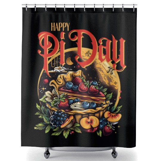 Happy pi Day pie cake math lover Shower Curtains