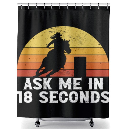 Funny Horse Barrel Racing Barrel Racer Shower Curtains