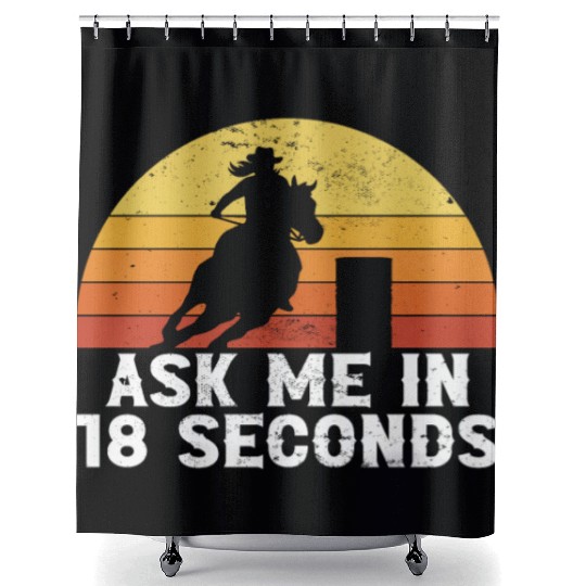 Funny Horse Barrel Racing Barrel Racer Shower Curtains