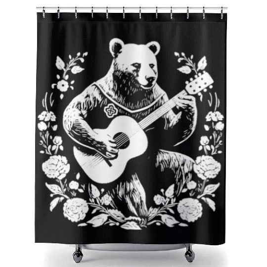Grizzly Bear Guitar Shower Curtains