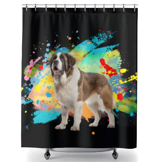Saint Barnard Dog Lover, Dog Mom, Dog Dad Shower Curtains