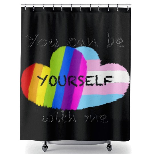 Pride hearts - You can be yourself with me Shower Curtains