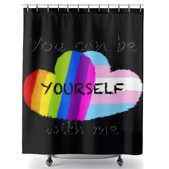 Pride hearts - You can be yourself with me Shower Curtains