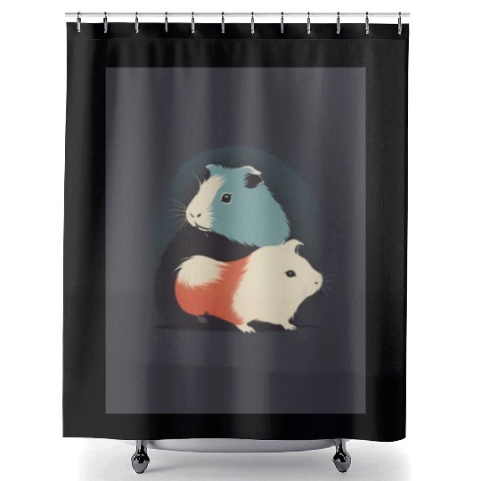 Guinea Pig 1 - Japanese Retro Art Shower Curtains