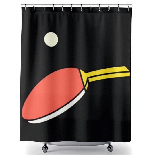 Ping Pong - Paddle & Ball Shower Curtains