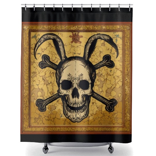 bunny skull and crossbones❤ D83D DC95 D83C DF39 D83D DC95 D83D DC95 D83C DF39 D83C DF39❤ D83C DF39 D83D DC95 D83D DC95 Shower Curtains
